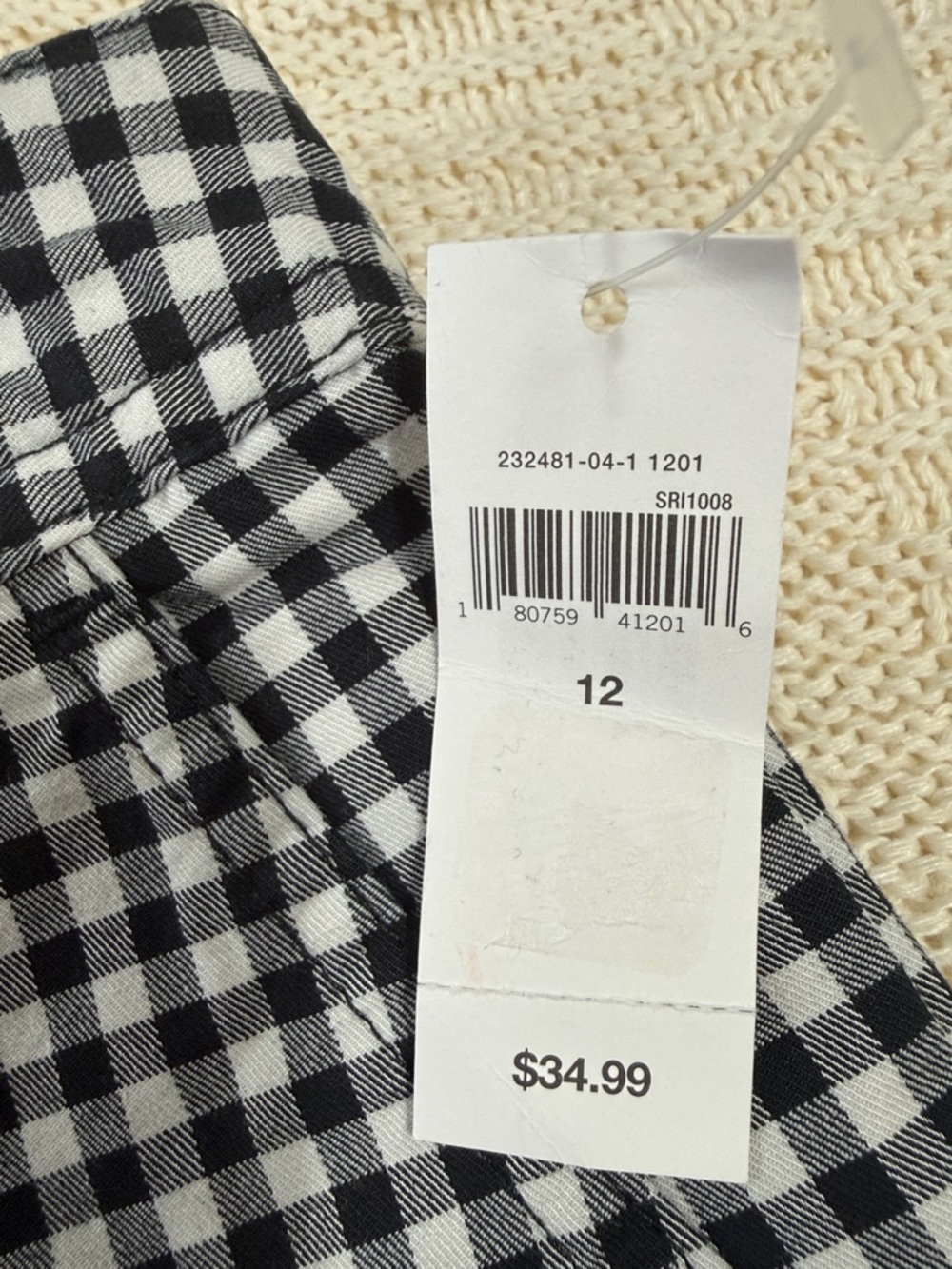 GAP Black and White Gingham Shorts - Picture 5 of 5